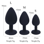 Black Silicone Anal Plug Kit - Full Set Ideal Lingerie