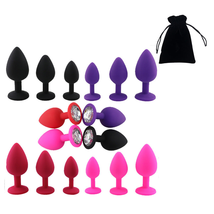 Black Silicone Anal Plug Kit - Full Set Ideal Lingerie
